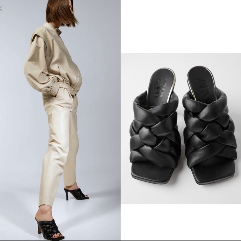 Zara padded leather mule